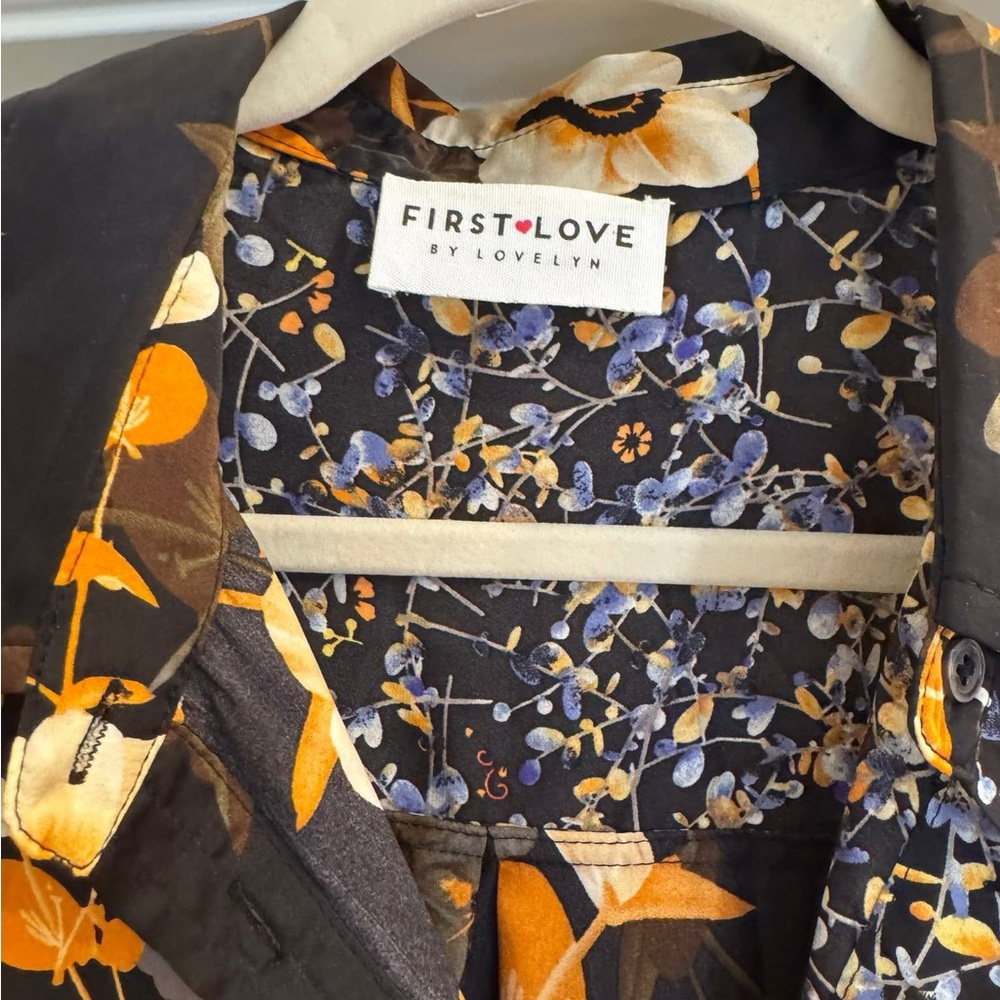 First Love Floral Patchwork Blouse - Black, Orang… - image 2